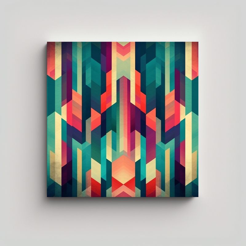 GENERICO - Pintura Geométrica En Lienzo De Alta Calidad 70x70 Cm