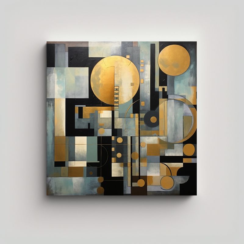 GENERICO - Pinturas De Arte Abstracto Intrigante Con Formas 70x70 Cm