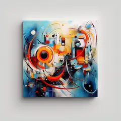 GENERICO - Composición Clásica En Lienzo Pintura Abstracta 50x50 Cm