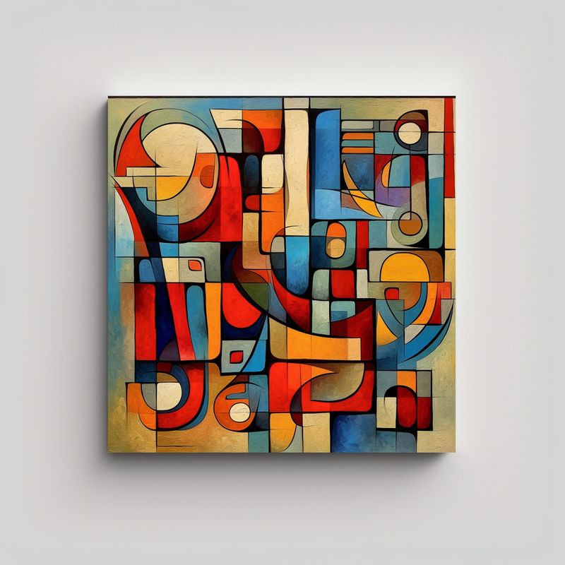 GENERICO - Tela En Bastidor Tema Clásico Quantum Cubism: 80x80 Cm