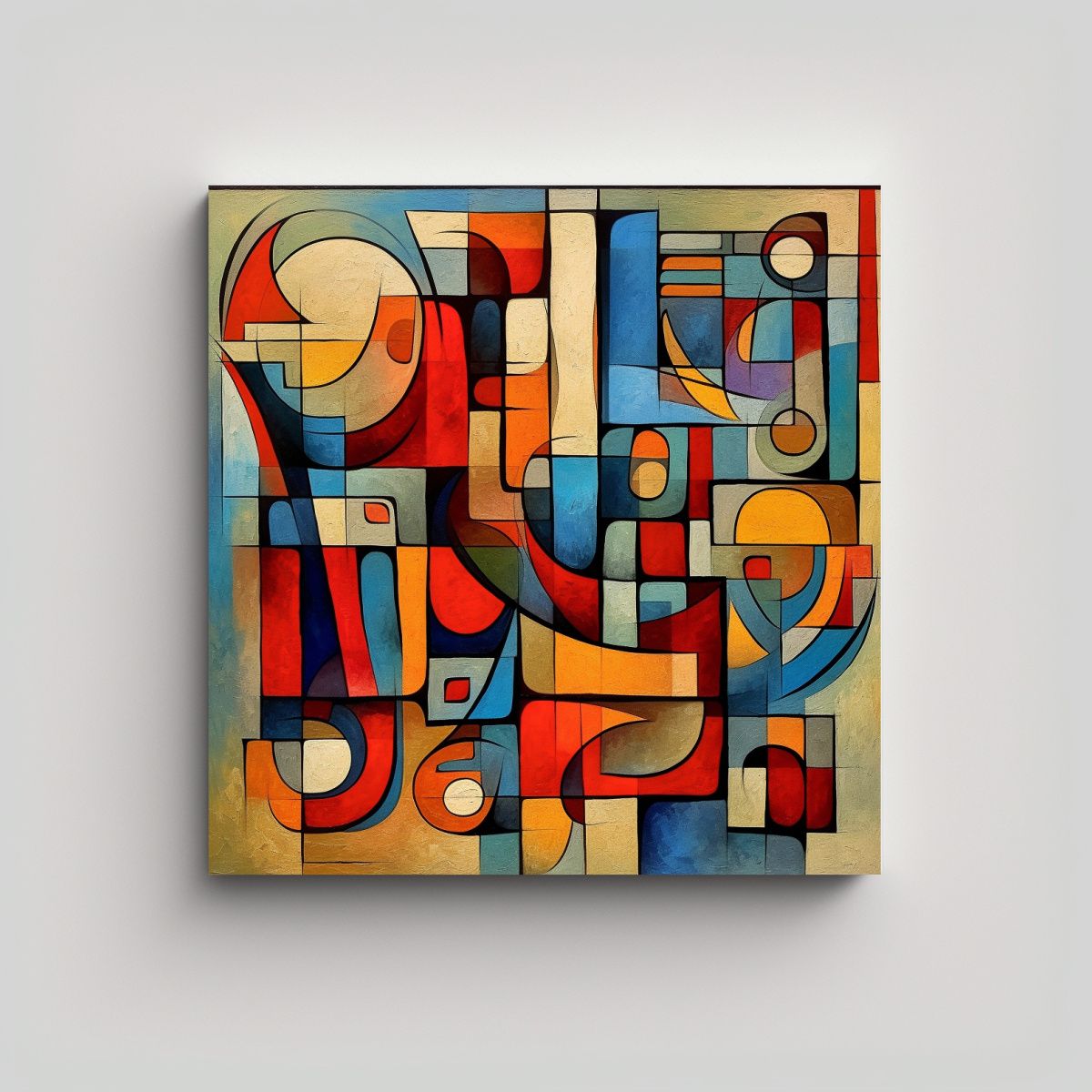 GENERICO - Tela En Bastidor Tema Clásico Quantum Cubism: 50x50 Cm