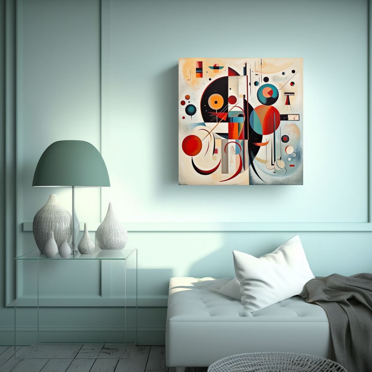 GENERICO - Pinturas Minimalistas De Kandinsky: Composición 80x80 Cm