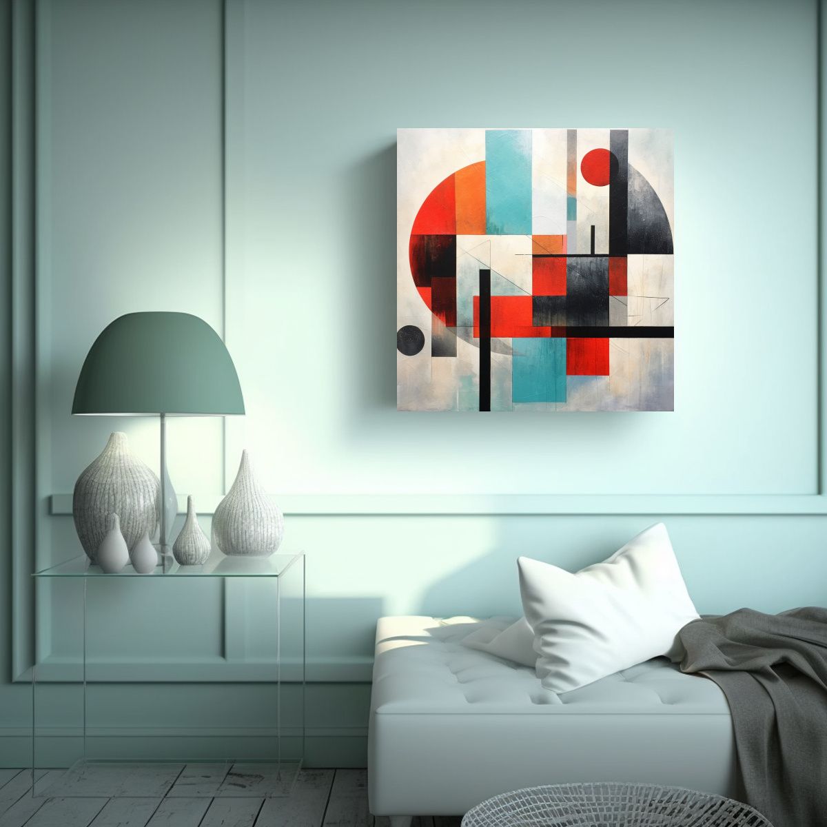 GENERICO - Pintura Abstracta Geométrica Inspiración 80x80 Cm