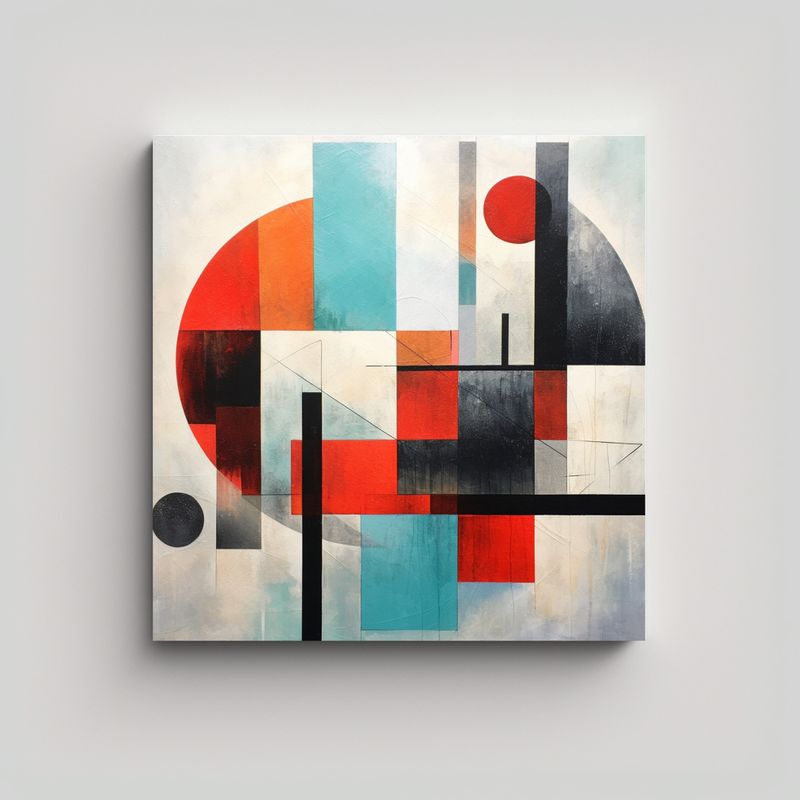 GENERICO - Pintura Abstracta Geométrica Inspiración 90x90 Cm