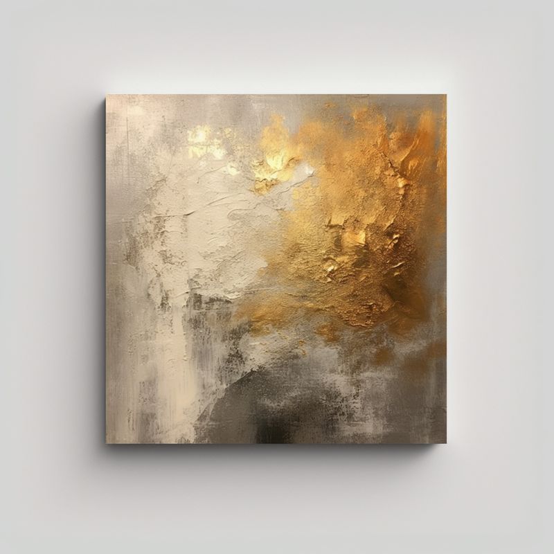 GENERICO - Pintura Abstracta Oro Movimiento Luminosidad Carl 90x90 Cm