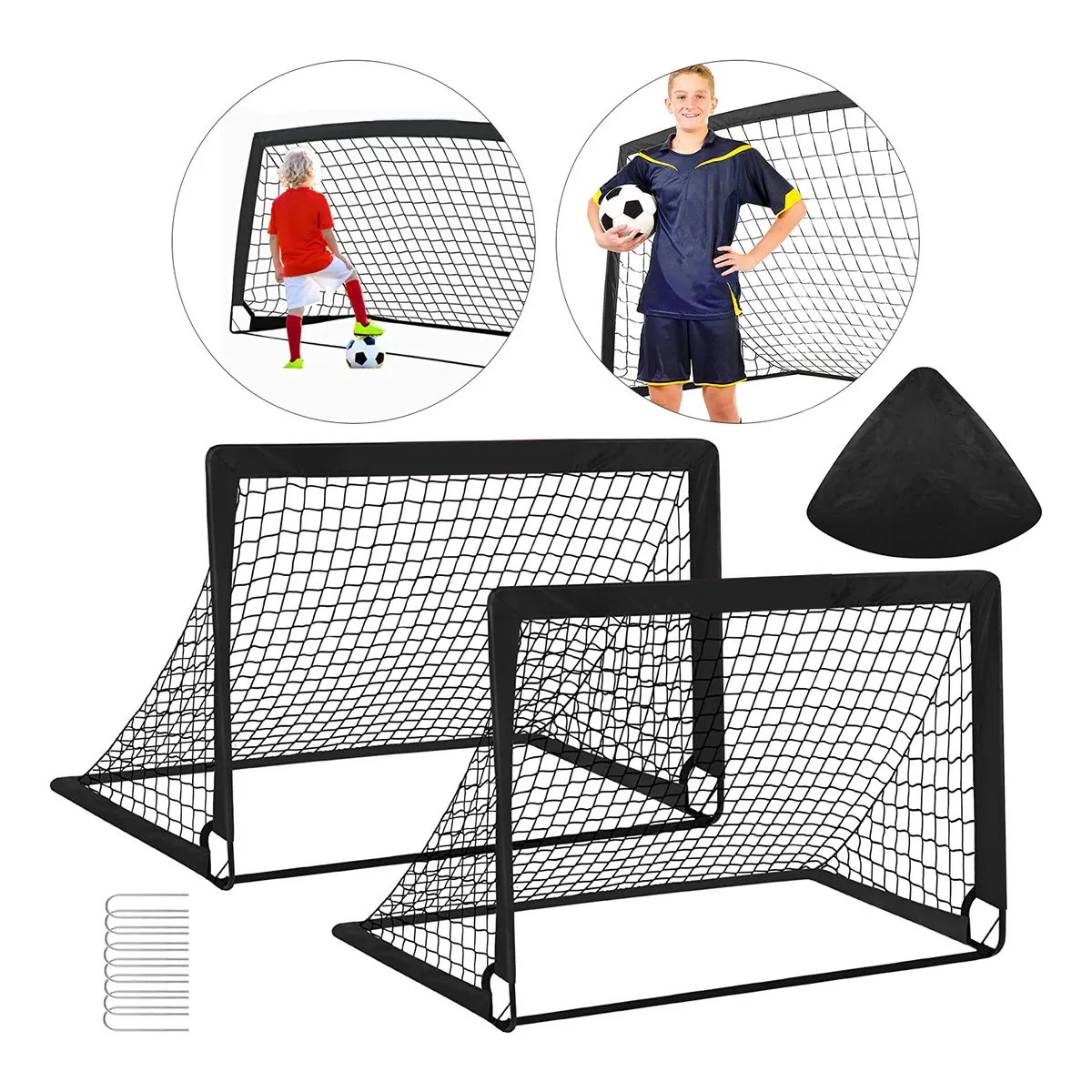 TOYUN TOYUN - 2 Juego De Porterías De Fútbol Portátil Para Niños 12090cm