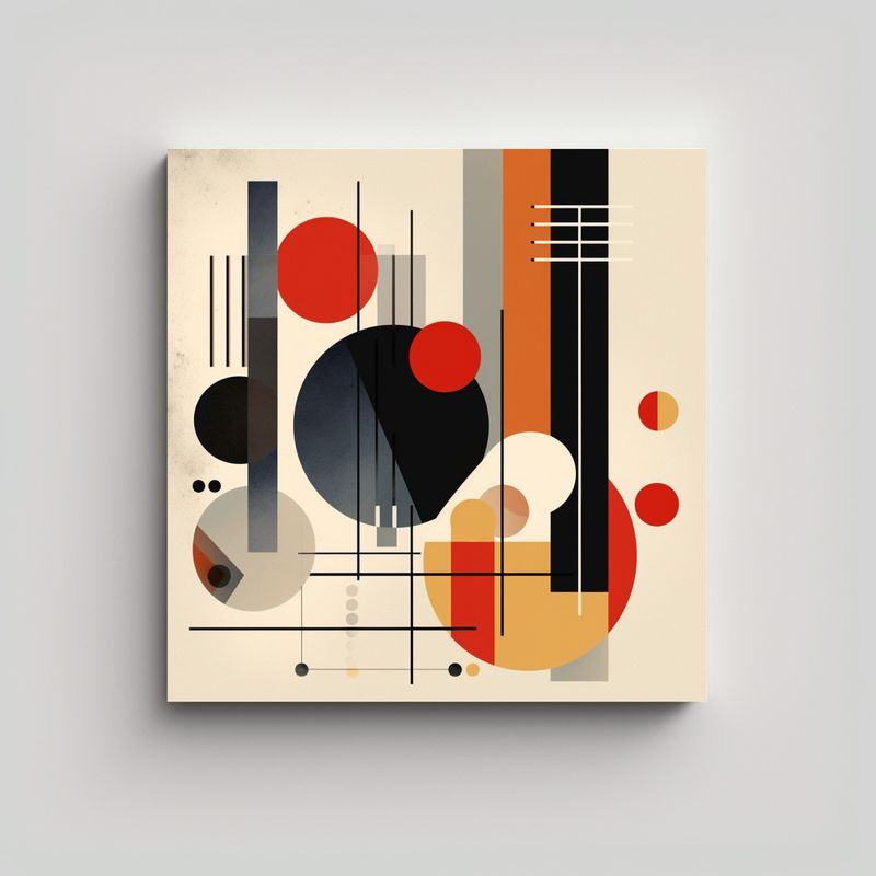 GENERICO - Cuadro Sublimado Tela Creatividad Motivo Bauhaus 70x70 Cm