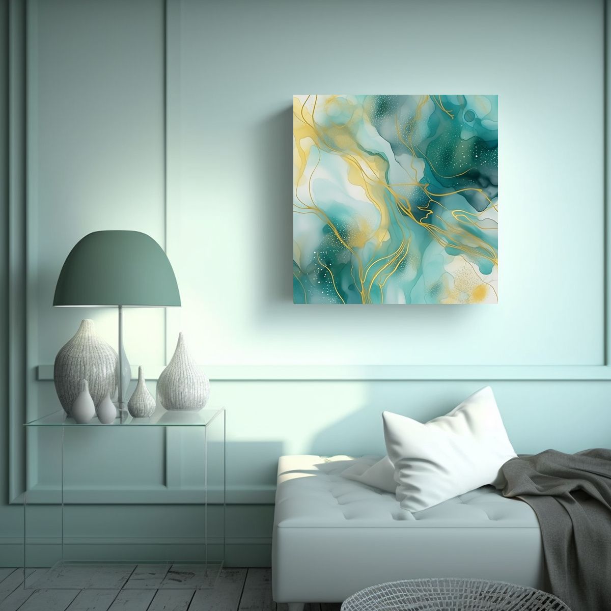 GENERICO - Pintura Decorativa Abstracta De Oro Texturizado Y 70x70 Cm