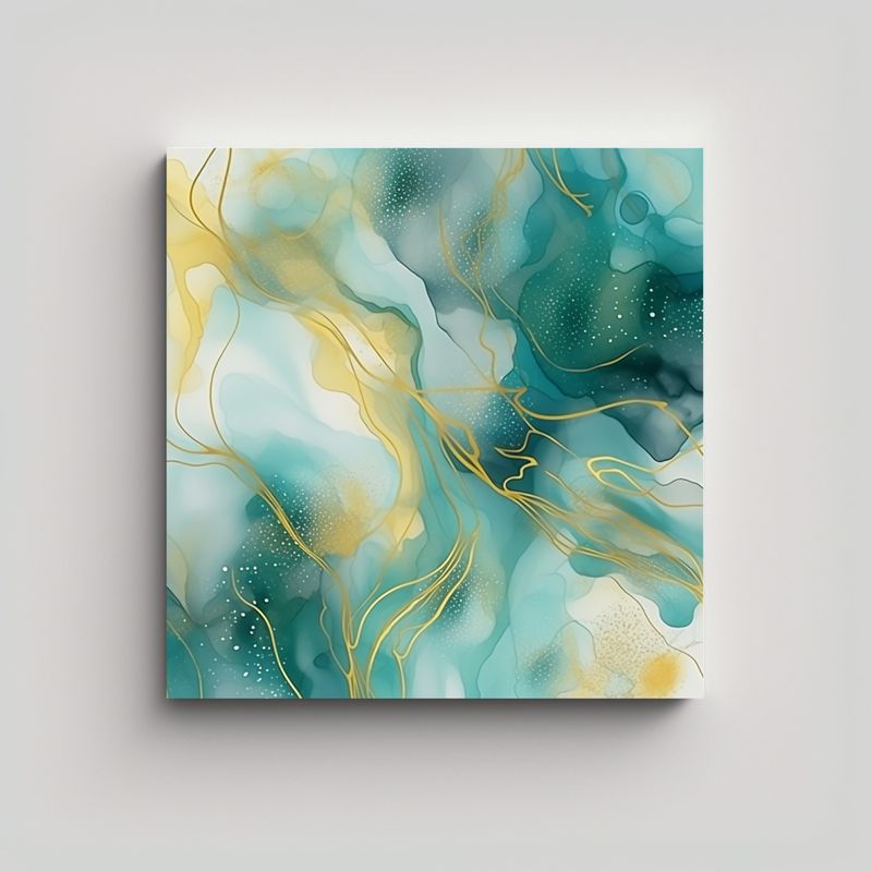 GENERICO - Pintura Decorativa Abstracta De Oro Texturizado Y 80x80 Cm
