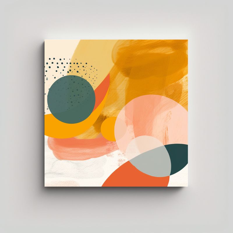 GENERICO - Arte De Pared Moderno Con Paleta Naranja Y 90x90 Cm