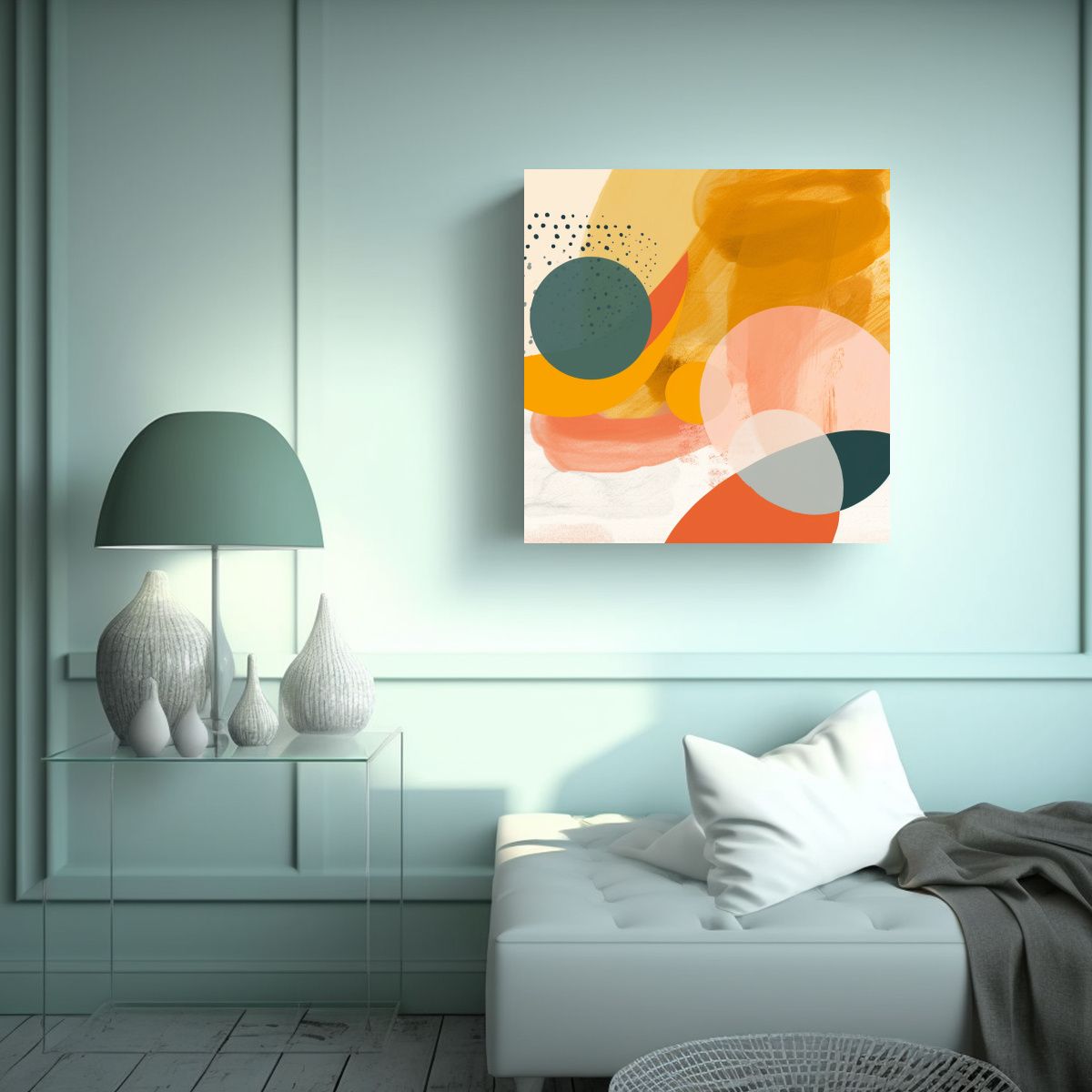 GENERICO - Arte De Pared Moderno Con Paleta Naranja Y 50x50 Cm
