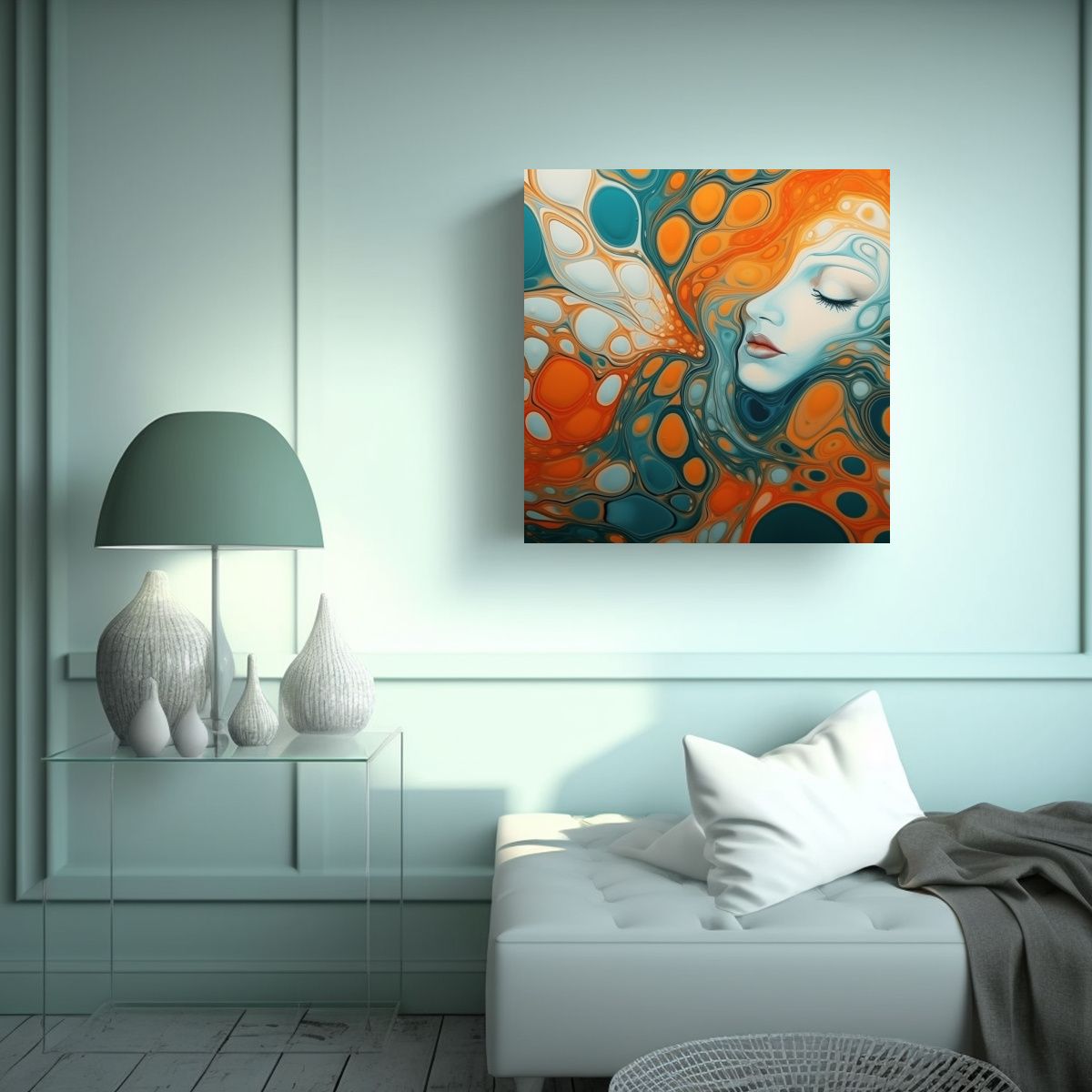 GENERICO - Tela En Bastidor Expresión Cultural Pinturas 60x60 Cm