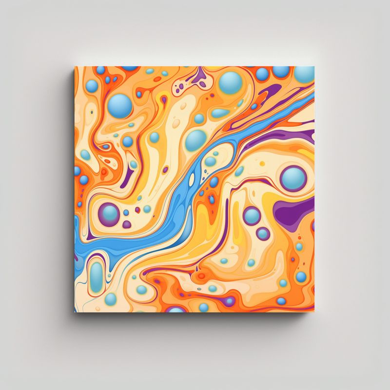 GENERICO - Pinturas Acuarela Con Patrón Hippie Limpio Y 80x80 Cm