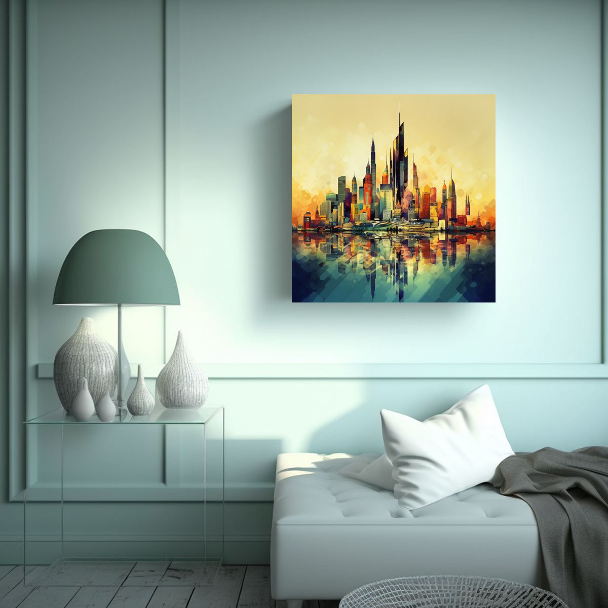 GENERICO - Cuadro De Cuadro Expresión Figuras Estilo Anton 60x60 Cm