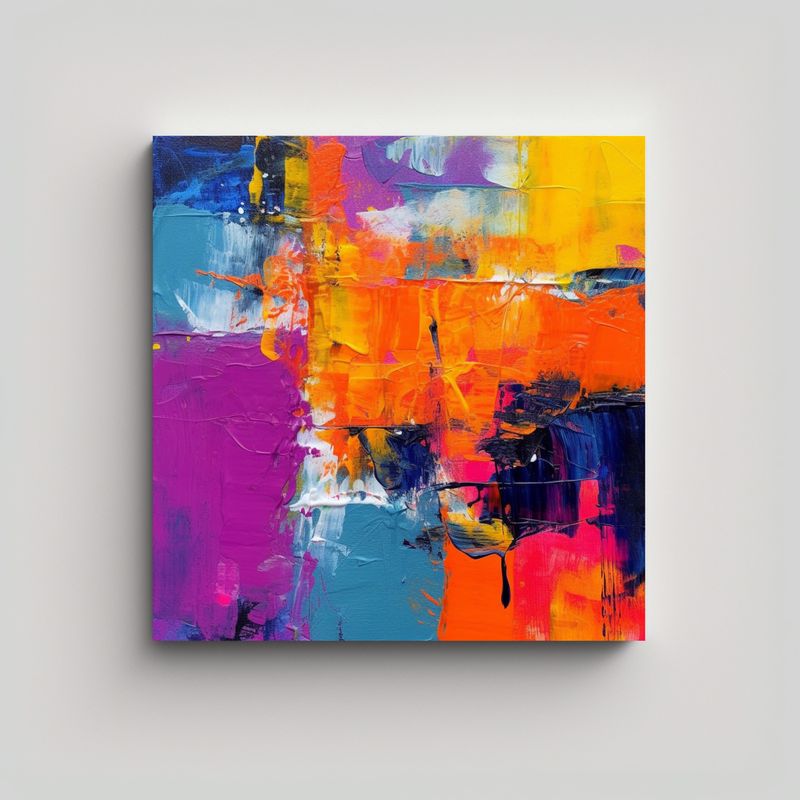 GENERICO - Cuadro Gráfico Moderno Estilo óleo Abstracto 70x70 Cm