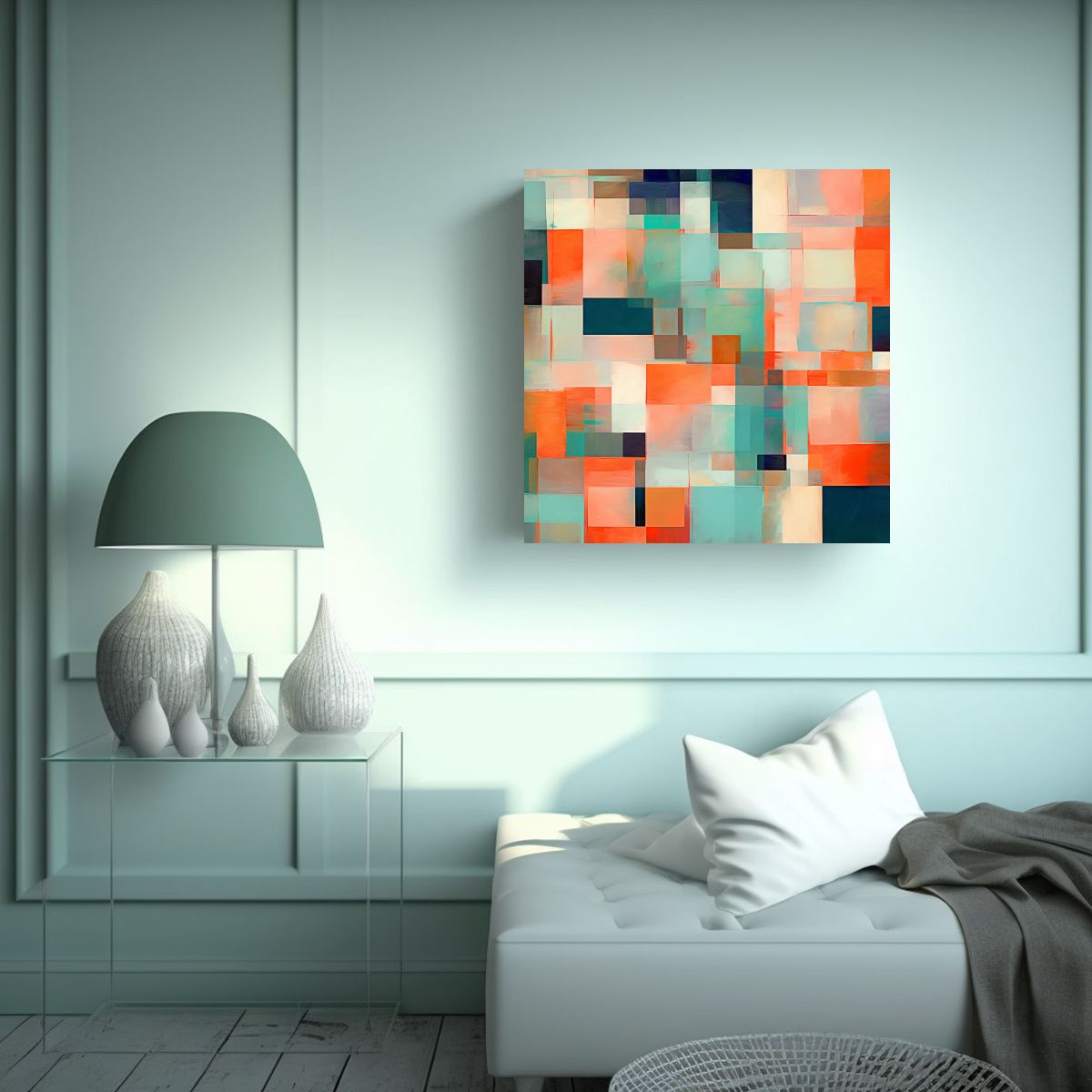 GENERICO - Lienzo De Tela Tema Época Interpretación De 80x80 Cm