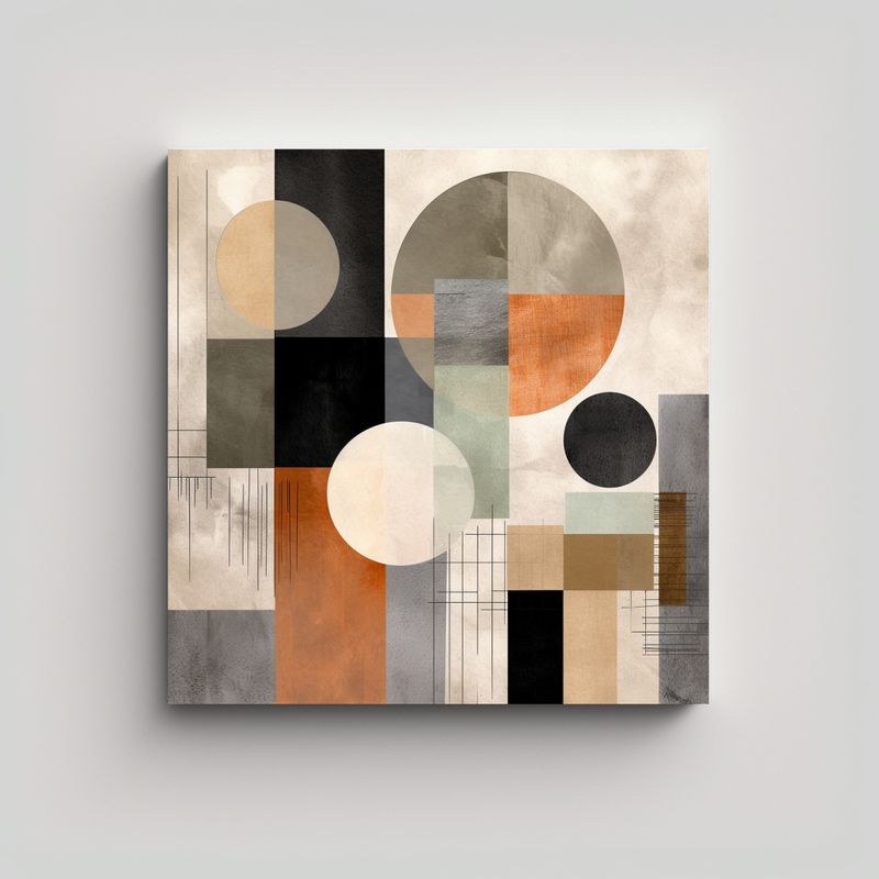 GENERICO - Pintura Decorativa Abstracta Geométrica En 60x60 Cm