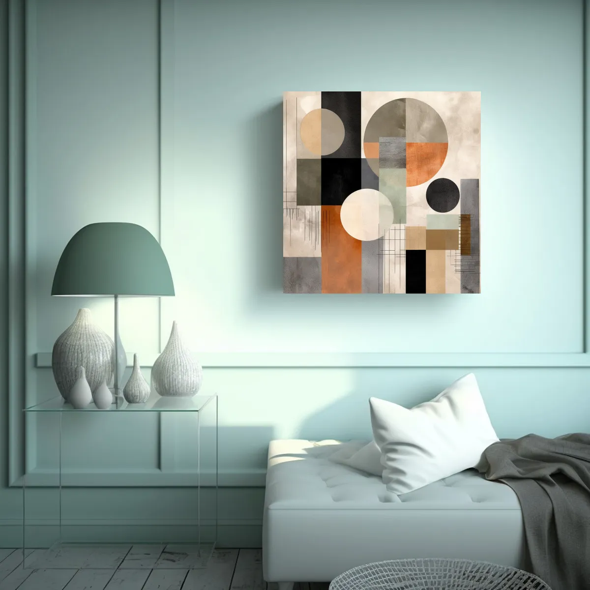 GENERICO - Pintura Decorativa Abstracta Geométrica En 50x50 Cm