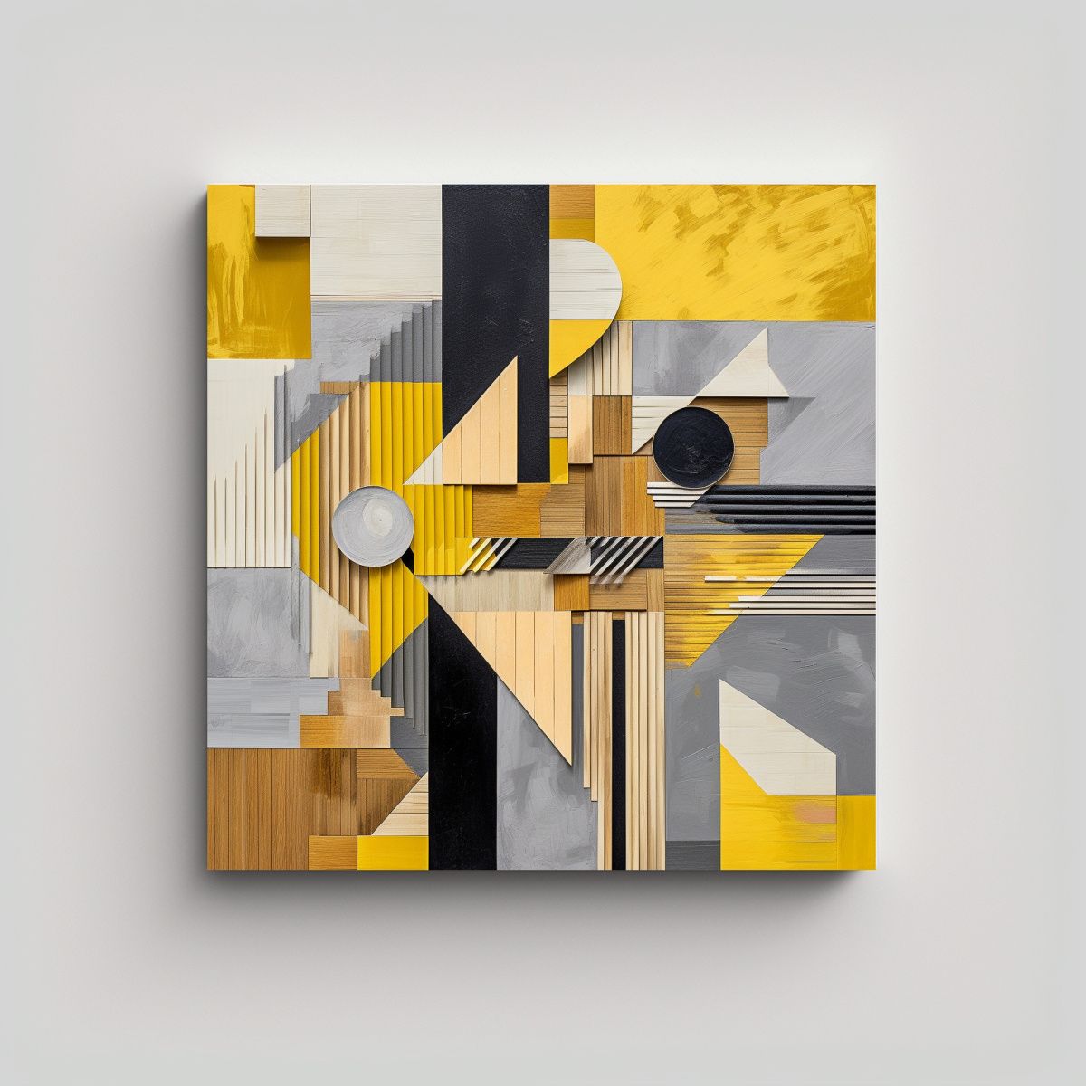 GENERICO - Cuadro Decorativo Abstracto Con Formas 90x90 Cm