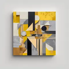 GENERICO - Cuadro Decorativo Abstracto Con Formas 90x90 Cm