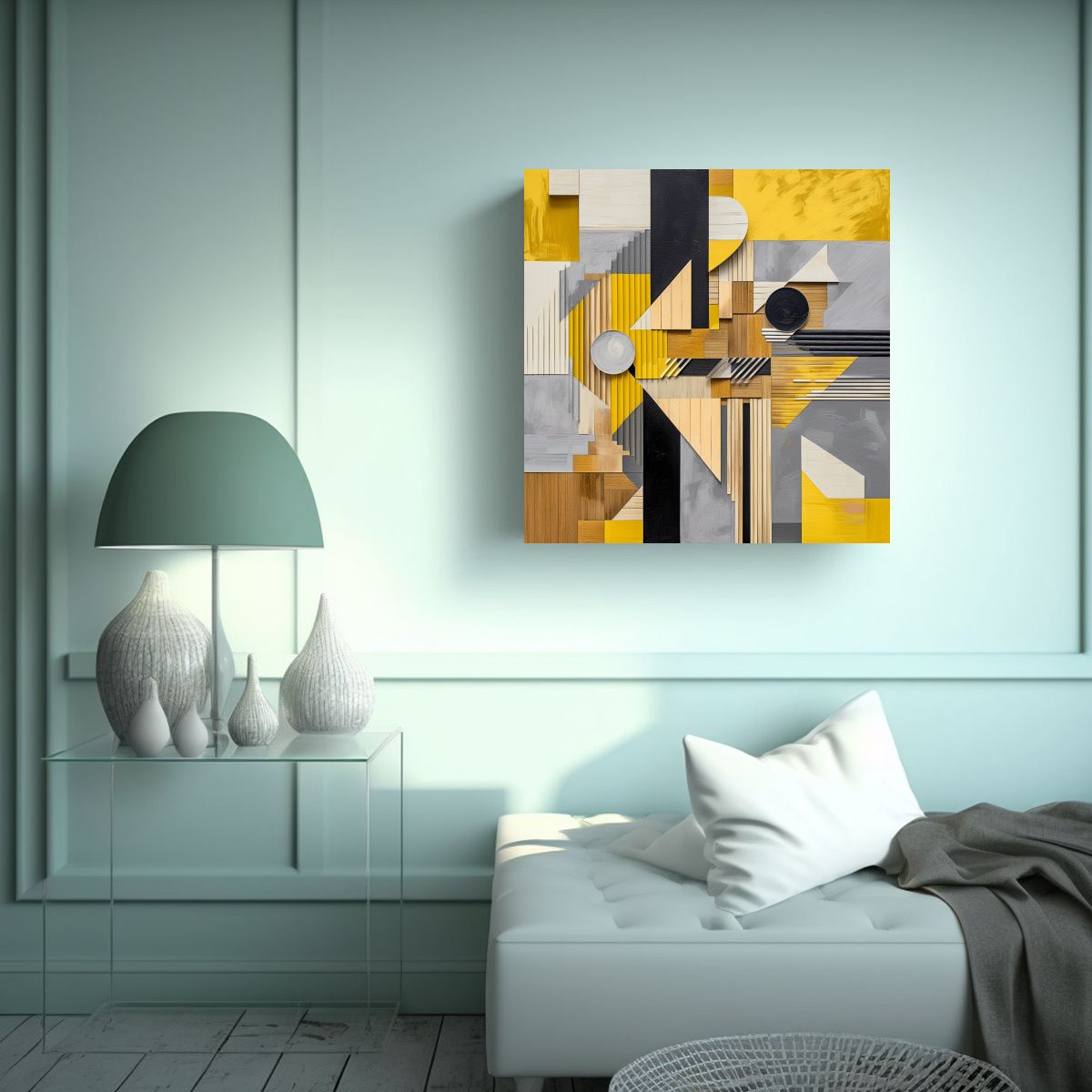 GENERICO - Cuadro Decorativo Abstracto Con Formas 60x60 Cm
