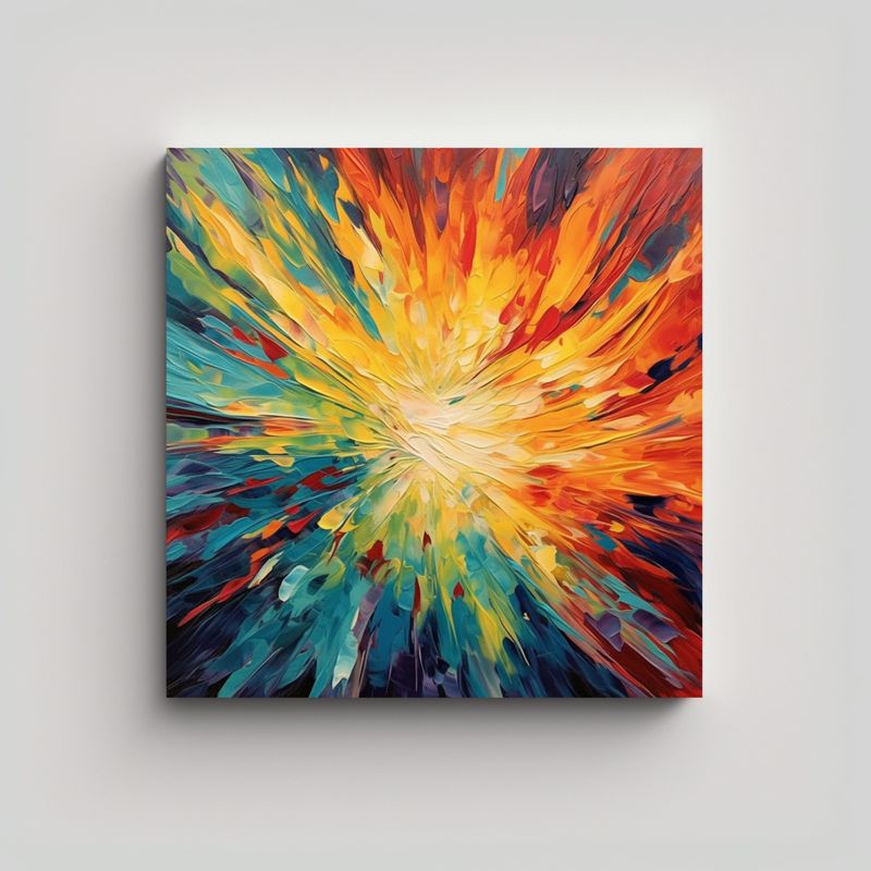 GENERICO - Lienzo Fotografía Adorno Explosión Vibrante De 50x50 Cm