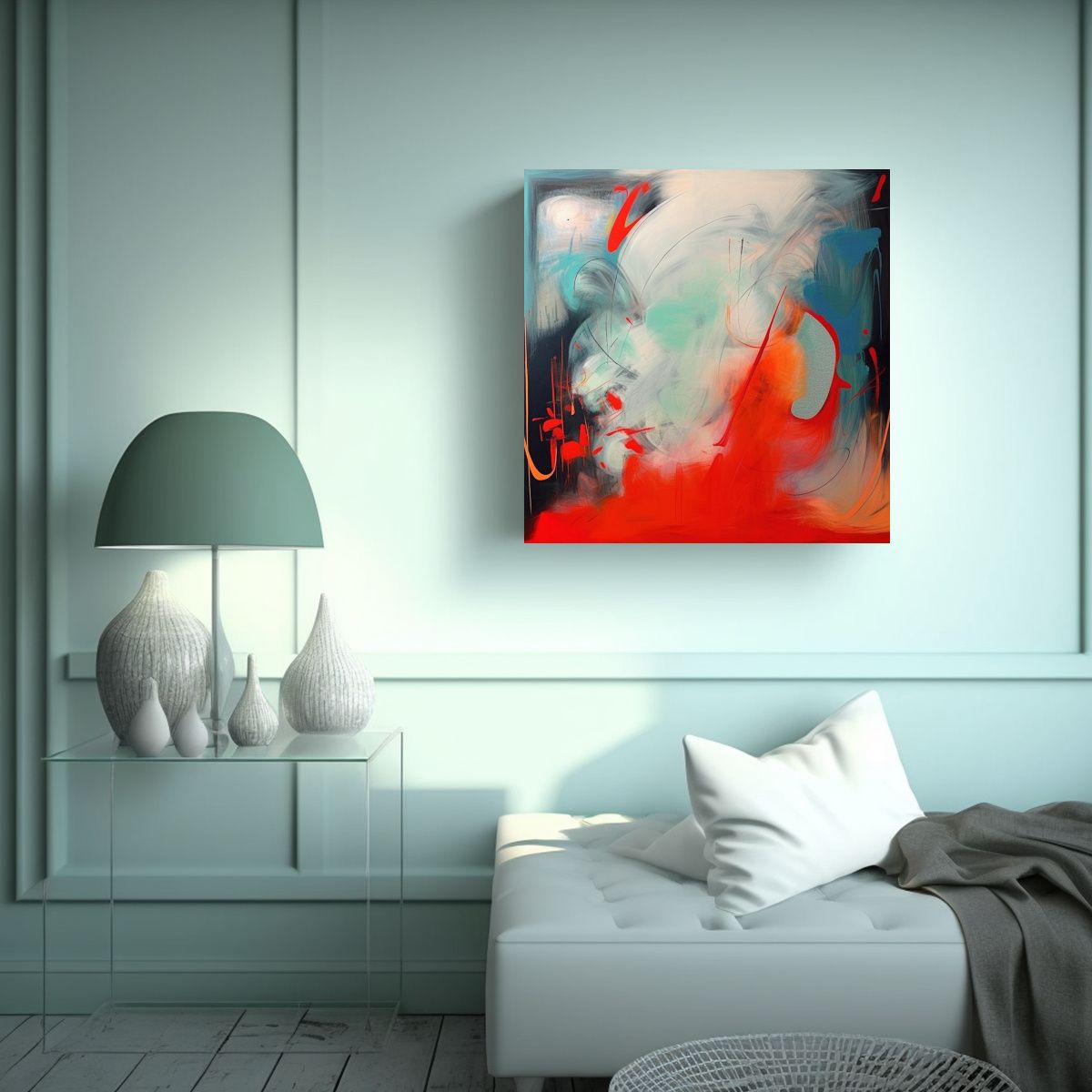 GENERICO - Lienzo Tela Acuarela Sensibilidad Artística 90x90 Cm