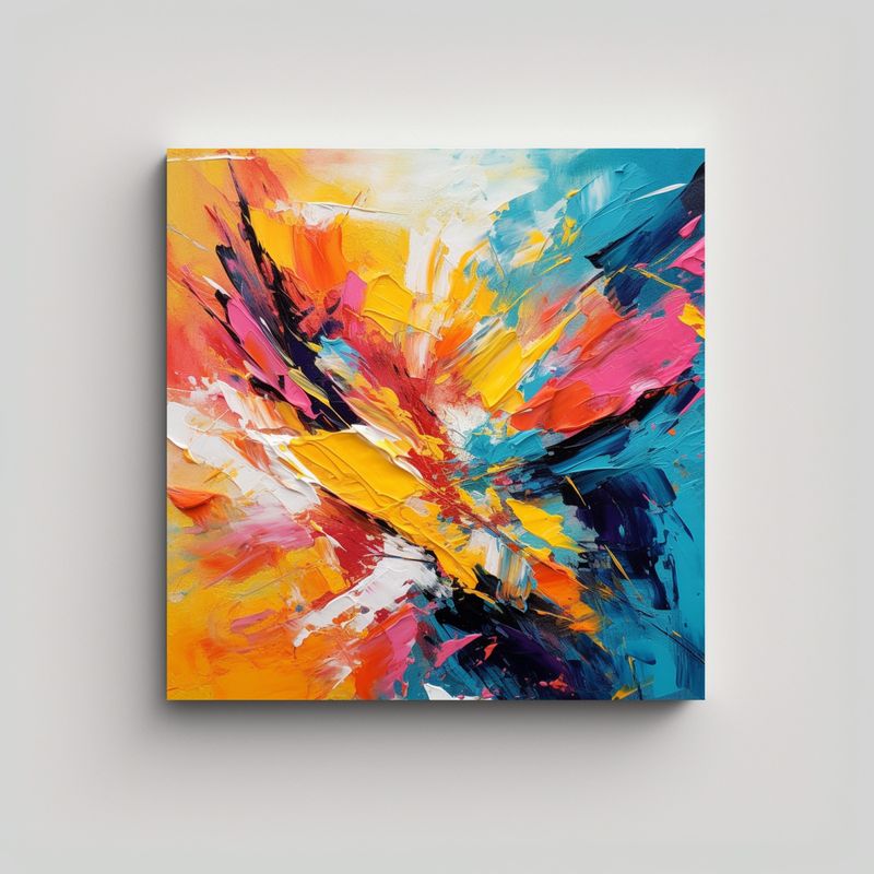 GENERICO - Arte Dibujo Para Oficina Pintura Abstracta 80x80 Cm