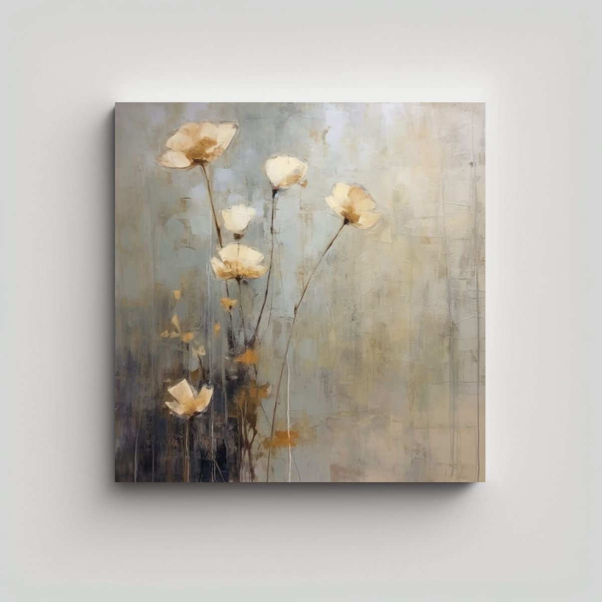 GENERICO - Cuadro Abstracto Minimalista Con Detalles 60x60 Cm