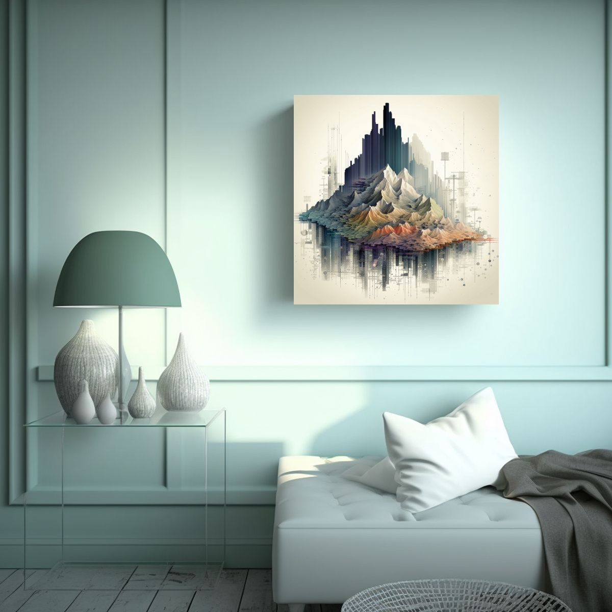 GENERICO - Pinturas Decorativas Tema Salon Para Canva: Datos 70x70 Cm