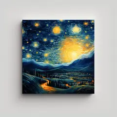 GENERICO - Cuadro De Colores Para Comedor Noche Estrellada Y 50x50 Cm