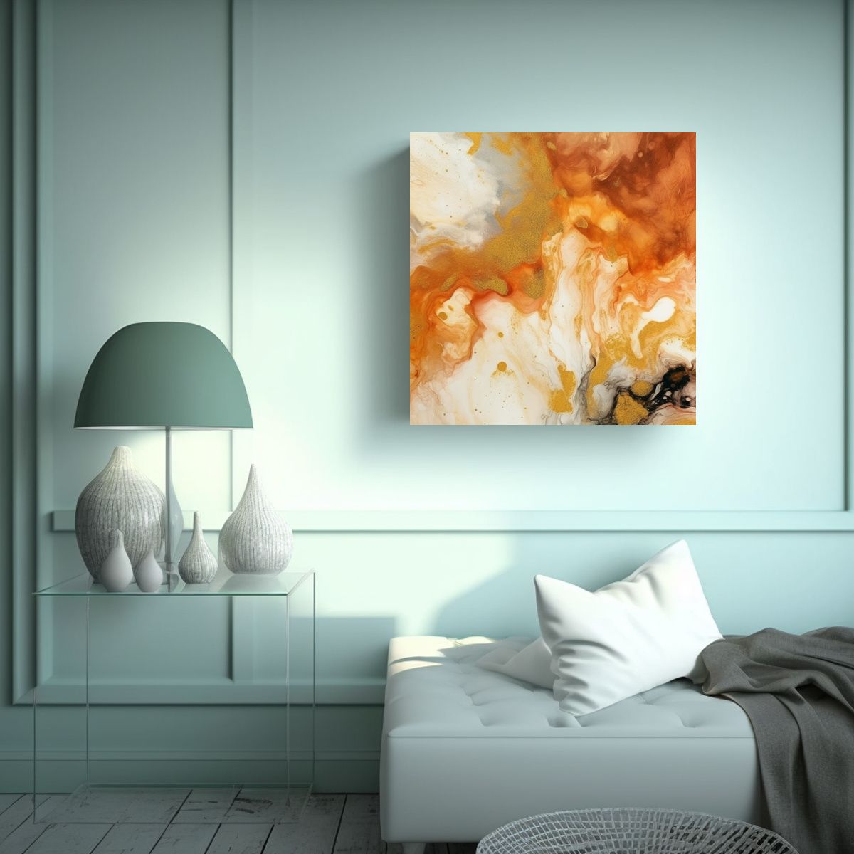 GENERICO - Cuadro De Inspiración De Canva: Mármol Vibrante 70x70 Cm