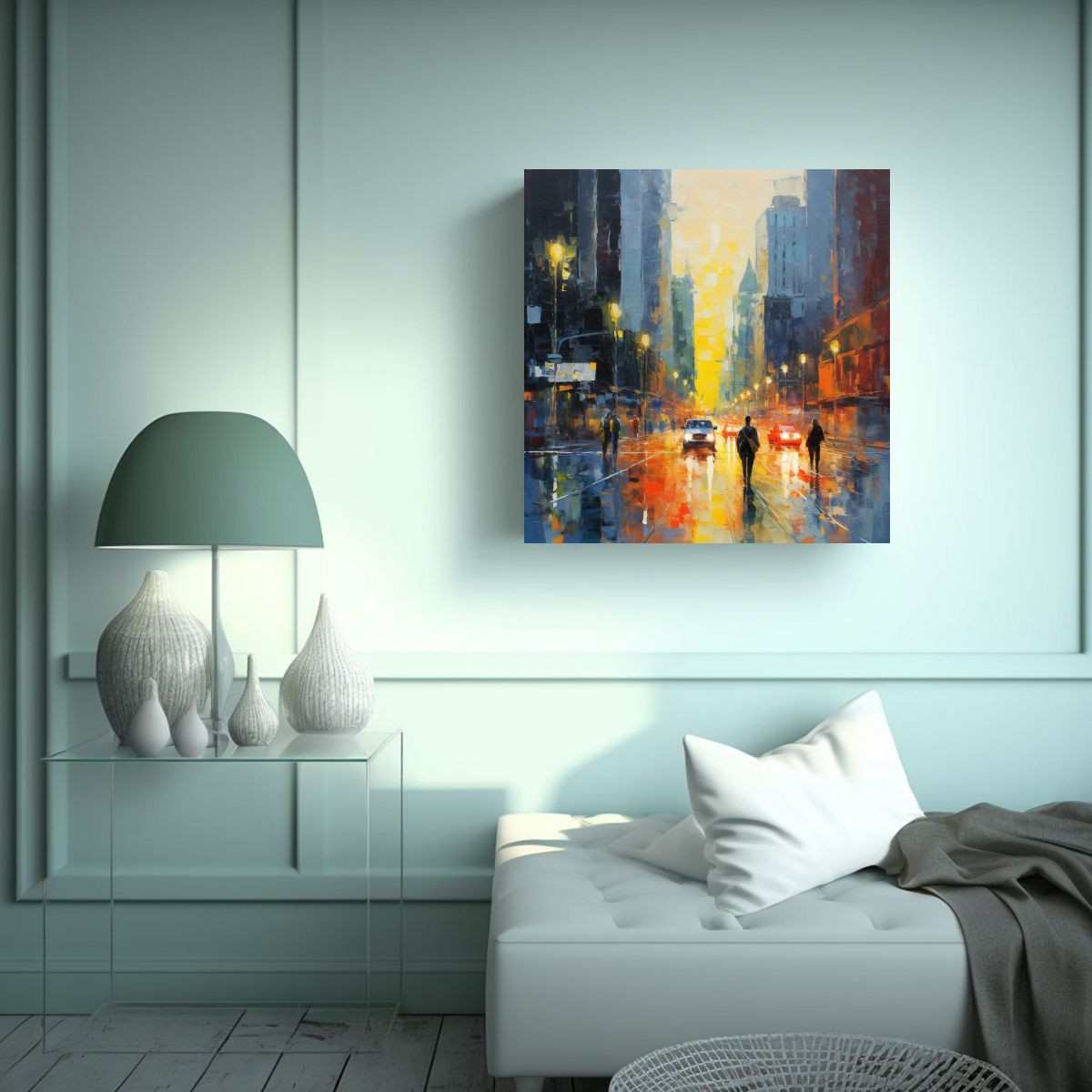 GENERICO - Pintura De Composición Abstracción Enigmática 70x70 Cm