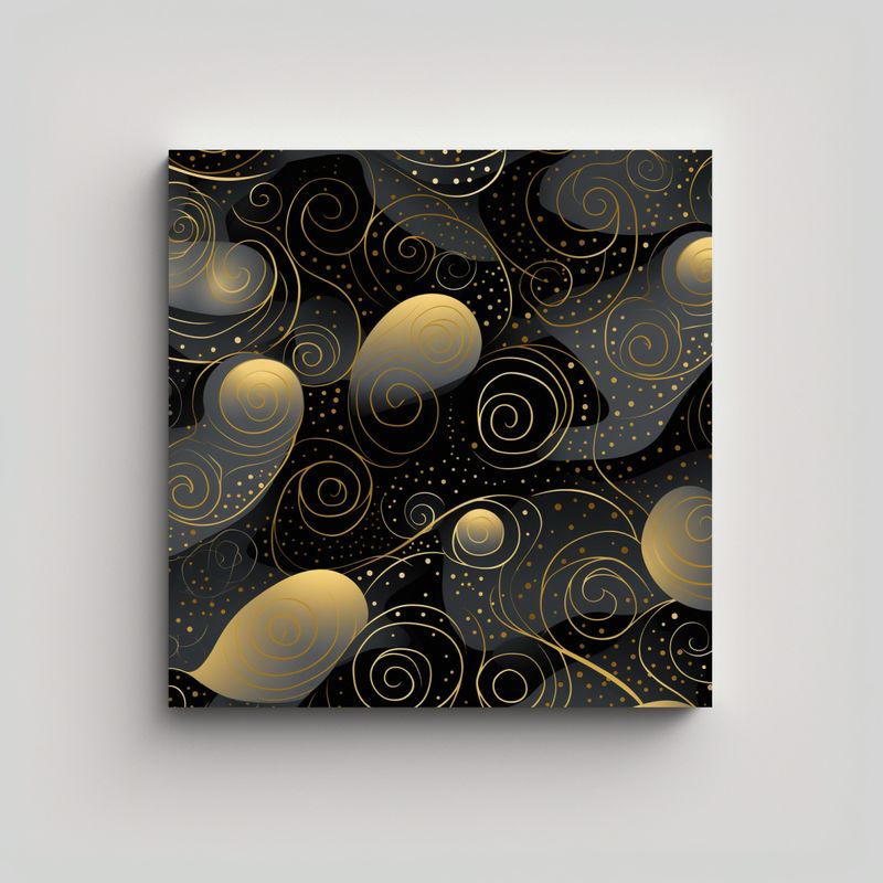 GENERICO - Arte De Pared Patrón Noche Intenso Oro Y Plata 90x90 Cm