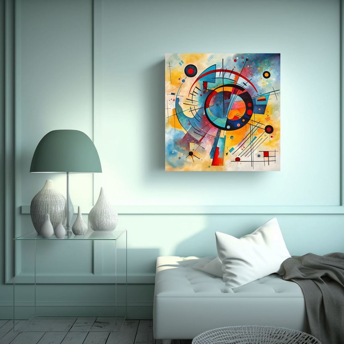 GENERICO - Cuadro Abstracto Kandinsky Reflejo Concepto 70x70 Cm