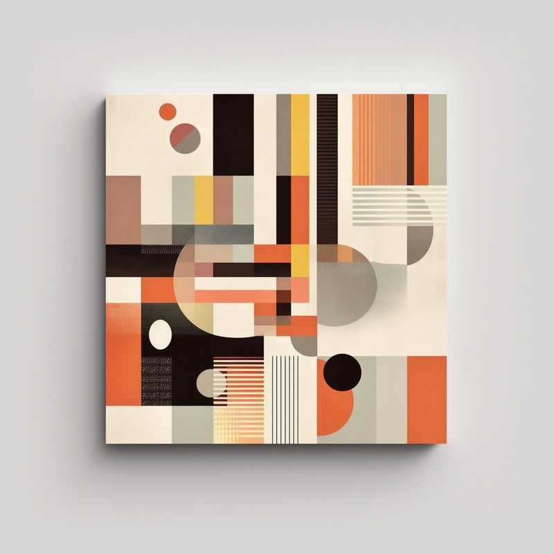 GENERICO - Pintura Abstracta Geométrica De Arte Generativo 80x80 Cm