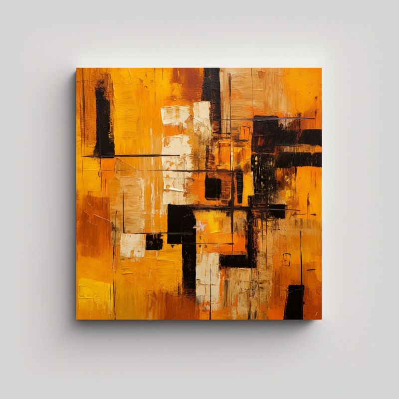 GENERICO - Pinturas Decorativas En Combinación Marrón, 70x70 Cm
