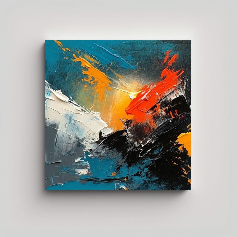 GENERICO - Pintura Abstracta Con Influencia Expresionista En 80x80 Cm