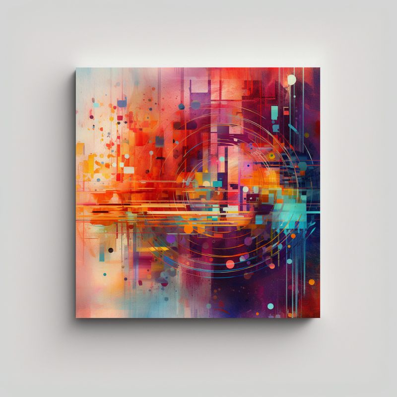 GENERICO - Cuadro Abstracción Esquema Conexión Tesoros 90x90 Cm