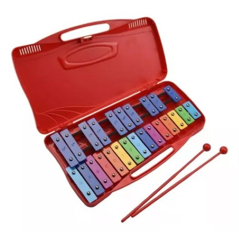 SHOP EHOME BAG - Metalófono Cromático Xilófono 25 Notas Con Maleta Rojo