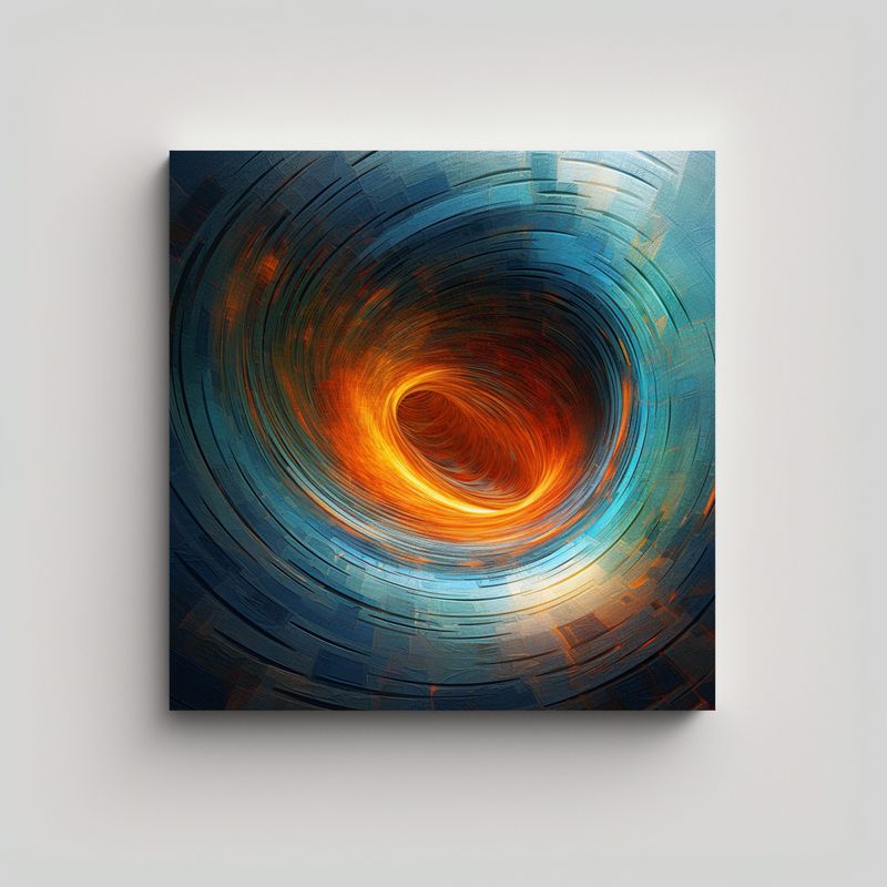 GENERICO - Pintura Decorativa Moderna Abstracción Dinámica 80x80 Cm