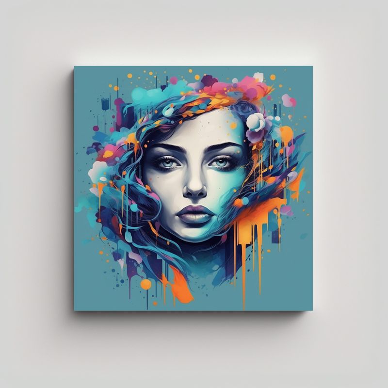 GENERICO - Cuadro Inspiración Espacio Con Colorido Tapiz De 80x80 Cm