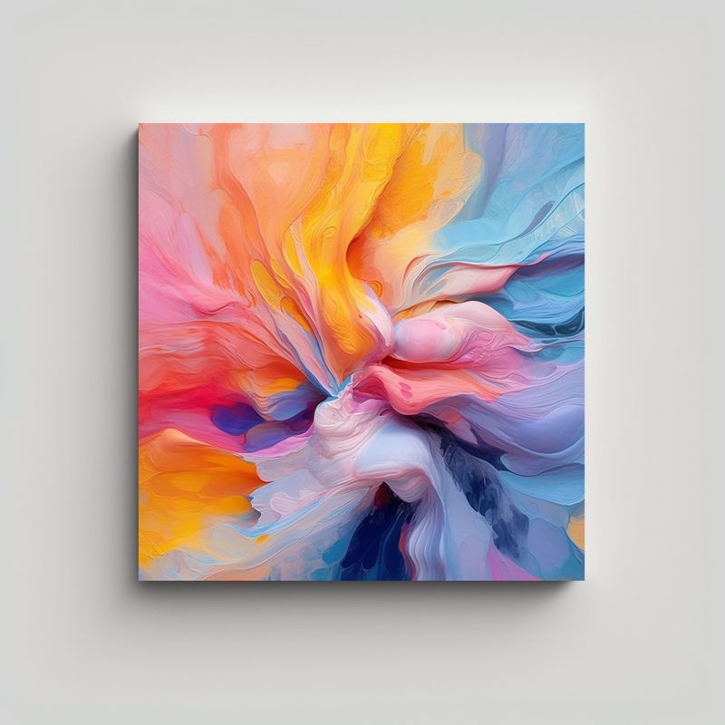 GENERICO - Tela En Bastidor Cuadrado Elegancia Abstracta En 90x90 Cm