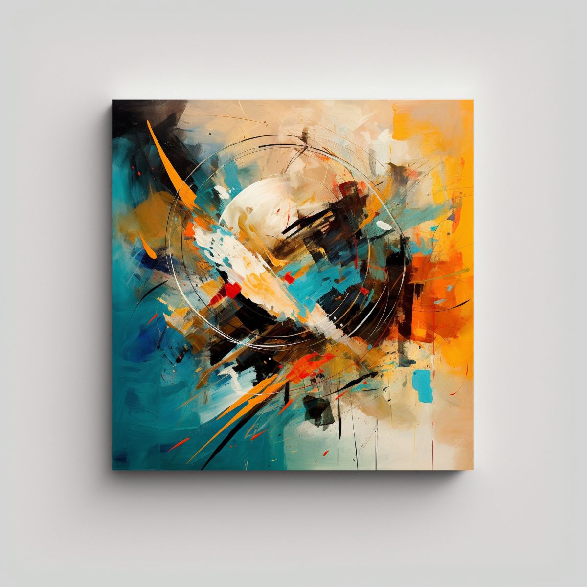 GENERICO - Pinturas Abstractas En Bastidor De Alta 90x90 Cm