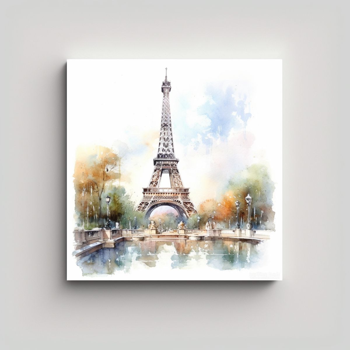 GENERICO - Cuadro Paisaje Torre Eiffel Paris Lienzo Galería 70x70 Cm