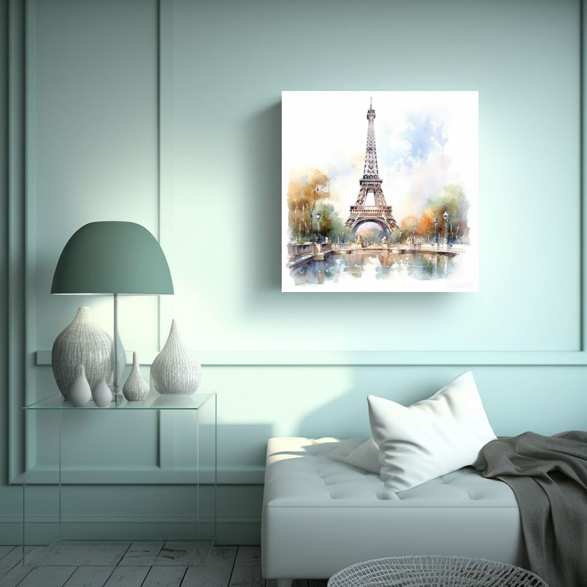 GENERICO - Cuadro Paisaje Torre Eiffel Paris Lienzo Galería 70x70 Cm