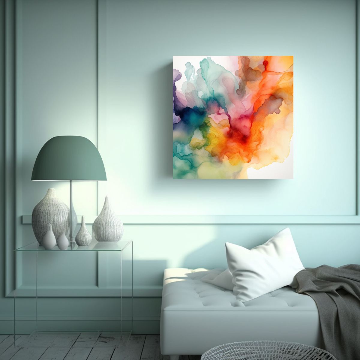 GENERICO - Cuadro Abstracto De Forma Fantasía, Estilo 90x90 Cm