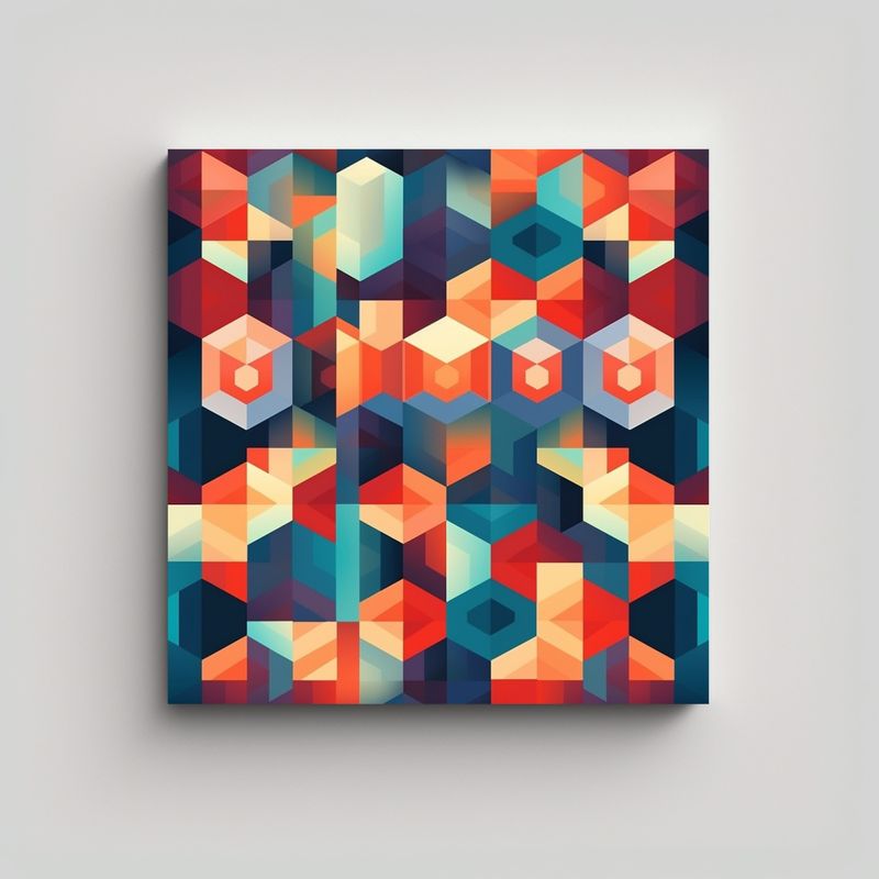 GENERICO - Pintura Decorativa De Patrón Geométrico De Arte 50x50 Cm
