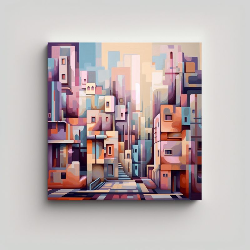 GENERICO - Cuadro Decorativo Estilo Urbano Vintage De Arte 80x80 Cm