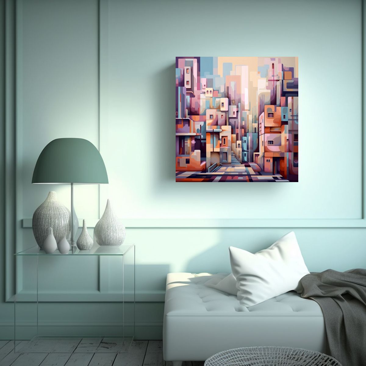 GENERICO - Cuadro Decorativo Estilo Urbano Vintage De Arte 80x80 Cm